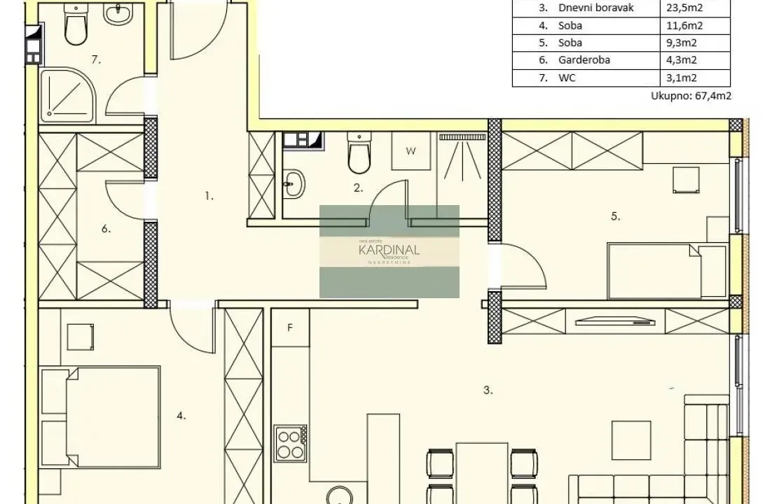 Prodaja, dvosoban stan, 67m², Centar, Jagodina