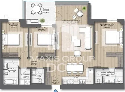 Prodaja, dvosoban stan, 119m², Savski Venac, Beograd