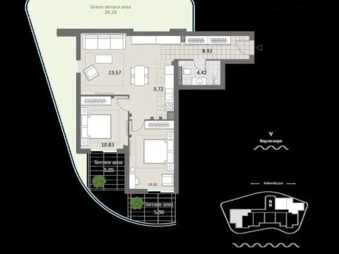 Sale, two bedroom apartment, 116m², Bečići, Budva - image 4