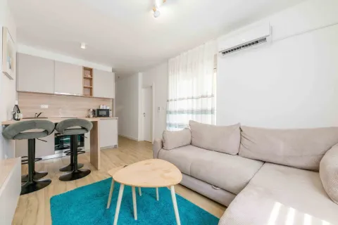 Living room with sofa and integrated kitchen. - image 9