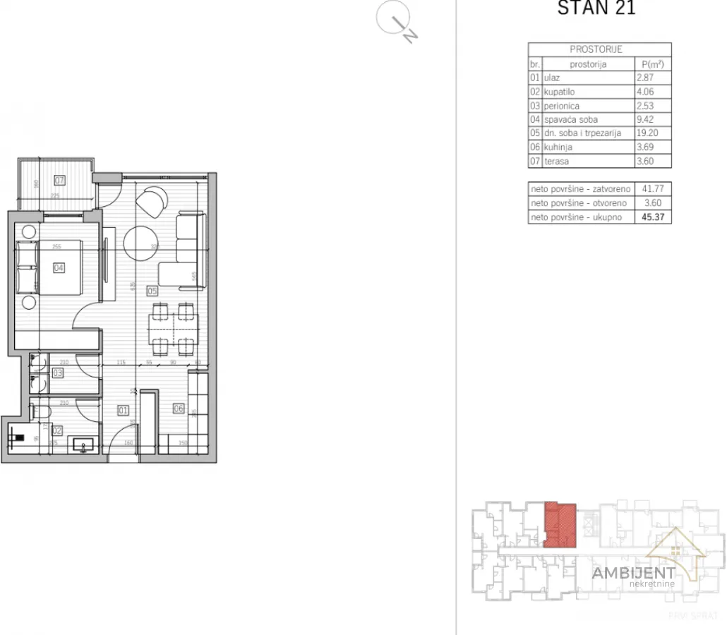 Prodaja, dvosoban stan, 45m², Nova Pazova, Stara Pazova