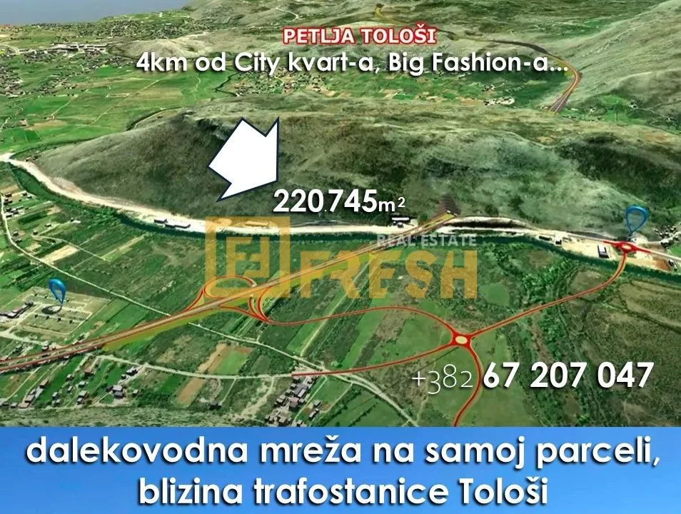 Prodaja, plac, 220745m², Tološi, Podgorica