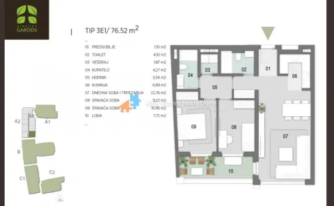 Izdavanje, trosoban stan, 77m², Novi Beograd Blok 65, Novi Beograd Sve Podlokacije - image 14