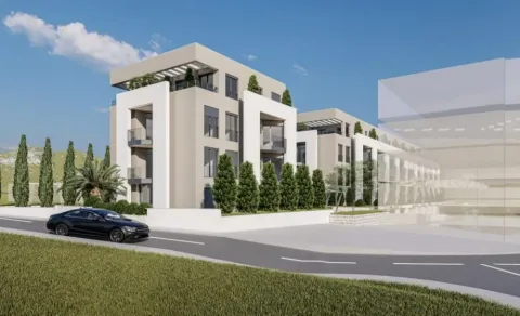 Spoljašnji izgled moderne stambene zgrade sa uređenim dvorištem i putem. - image 3