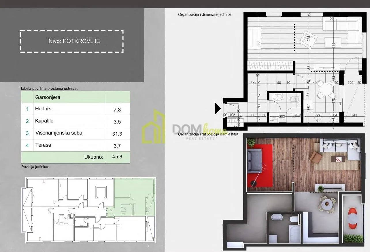 Sale, one bedroom apartment, 46m², Momišići, Podgorica