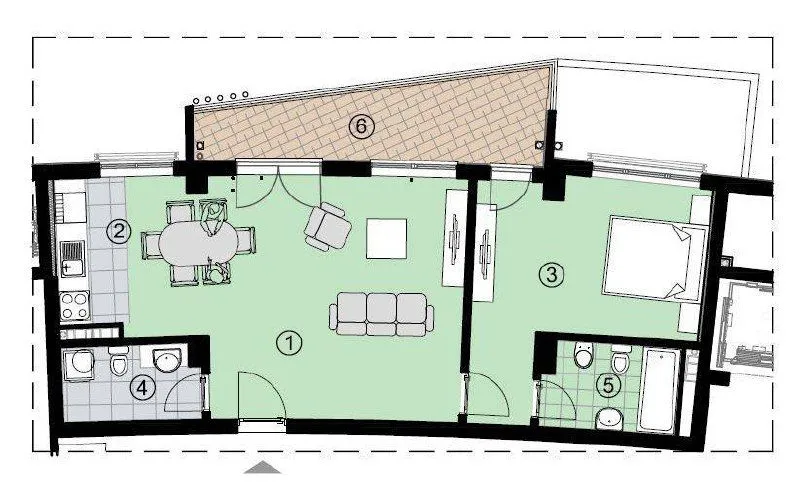 Prodaja, jednosoban stan, 72m², Bečići, Budva