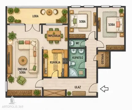 Sale, three bedroom apartment, 76m², Novi Beograd Blok 71, Novi Beograd Sve Podlokacije - image 2