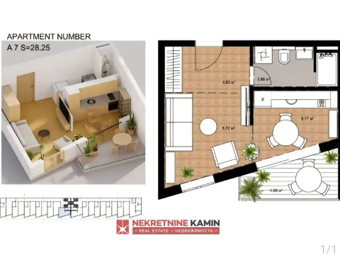 Sale, one bedroom apartment, 28m², Bečići, Budva - image 2