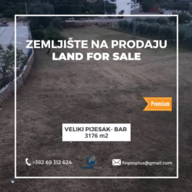 Prodaja, plac, 3176m², Dobre Vode, Bar