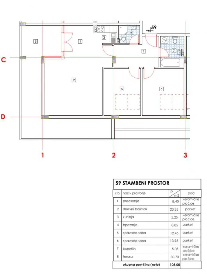 Prodaja, dvosoban stan, 108m², Budva, Crna Gora