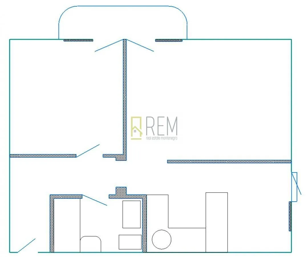 Prodaja, jednosoban stan, 46m², Momišići, Podgorica