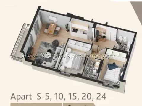 Prodaja, dvosoban stan, 65m², Donja Lastva, Tivat - image 3