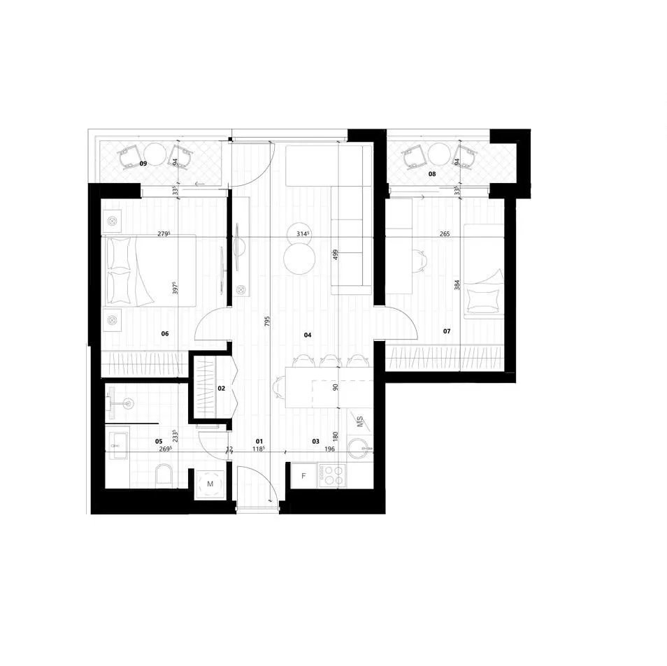 Prodaja, dvosoban stan, 57m², Mrčevac, Tivat