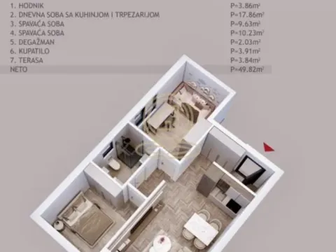 Prodaja, dvosoban stan, 49m², Palilula, Niš - image 2