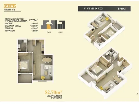 Prodaja, jednosoban stan, 53m², Centar, Bar - image 2
