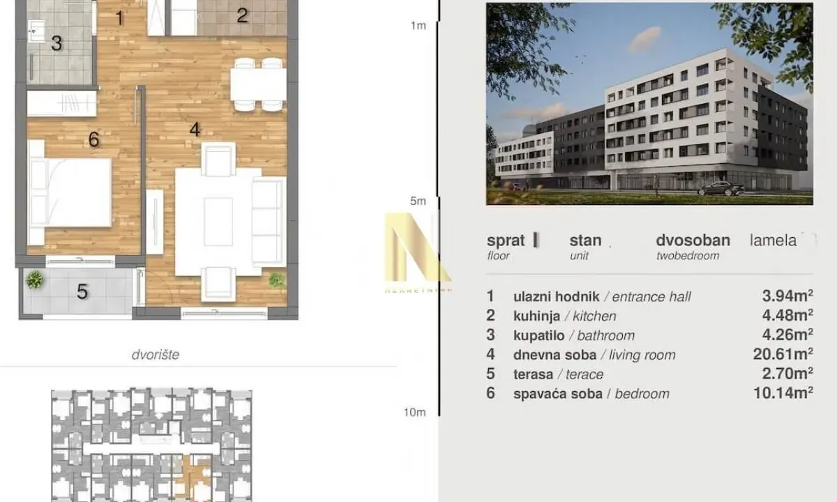 Prodaja, dvosoban stan, 45m², Telep, Novi Sad Sve Podlokacije
