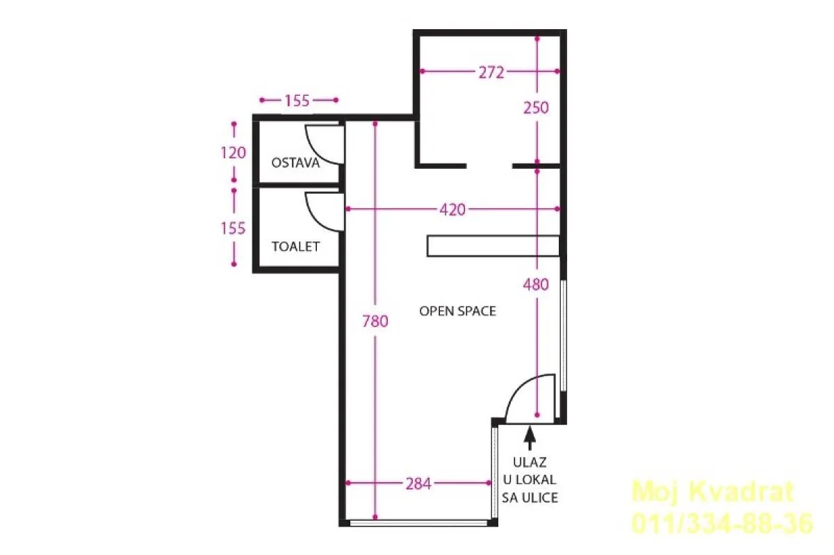Izdavanje, poslovni prostor, 40m², Slavija, Vračar Sve Podlokacije