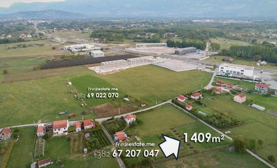 Prodaja, plac, 1409m², Danilovgrad, Crna Gora