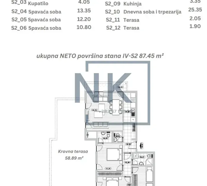 Prodaja, trosoban stan, 88m², Tološi, Podgorica