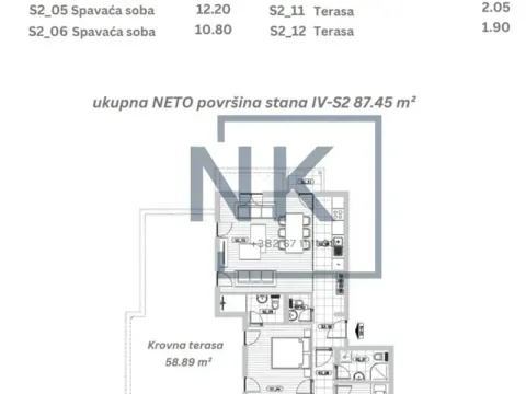 Sale, three bedroom apartment, 88m², Tološi, Podgorica