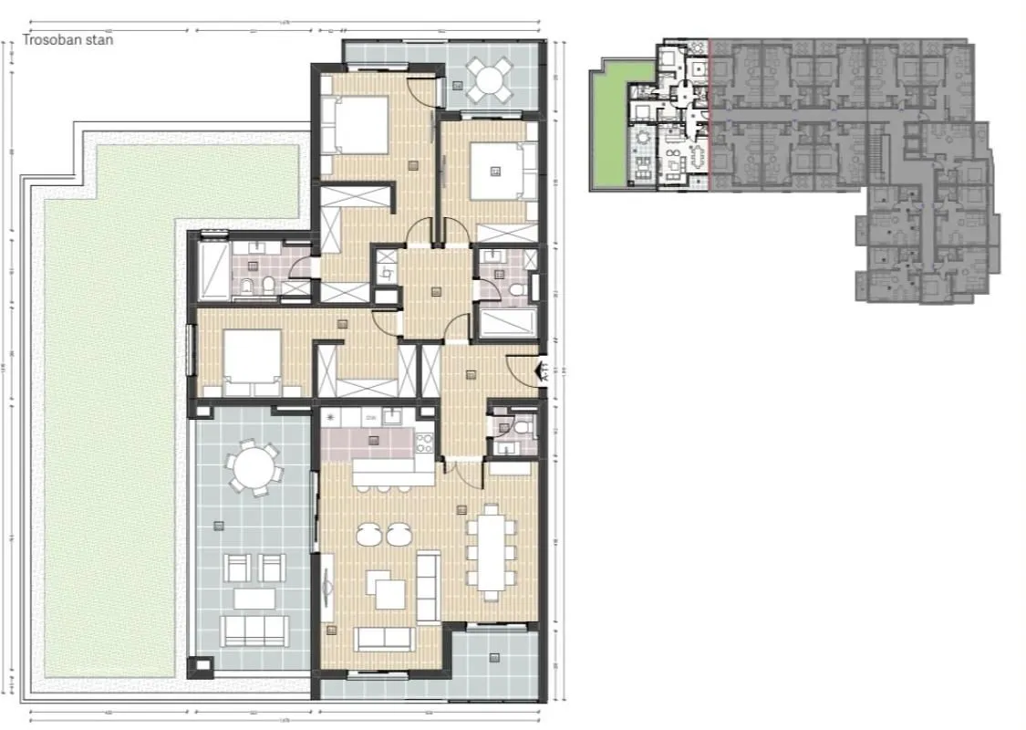 Sale, three bedroom apartment, 151m², Ilino, Bar
