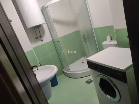 Kupatilo opremljeno tuš kabinom, umivaonikom, wc šoljom i veš mašinom. - image 4