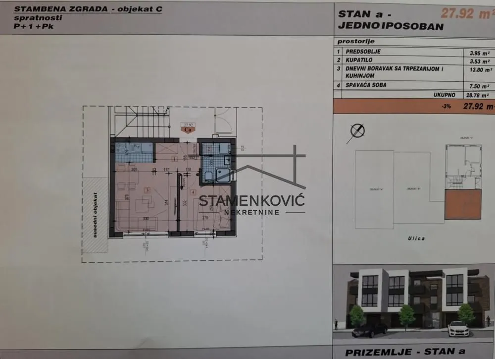 Prodaja, jednosoban stan, 28m², Adice, Novi Sad Sve Podlokacije