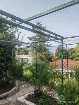 Zeleno dvorište sa metalnom konstrukcijom i okolnim rastinjem. - image 2