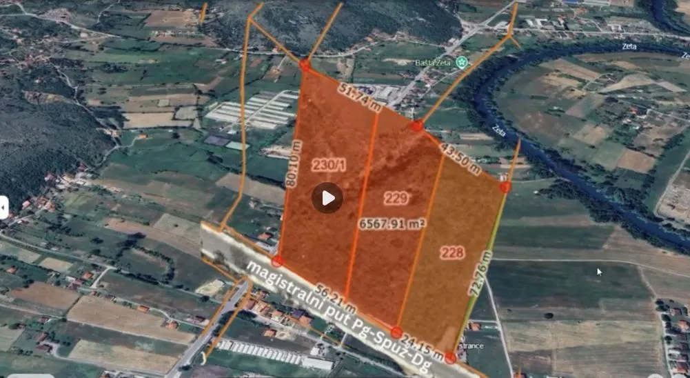 Prodaja, plac, 6668m², Grbe, Danilovgrad
