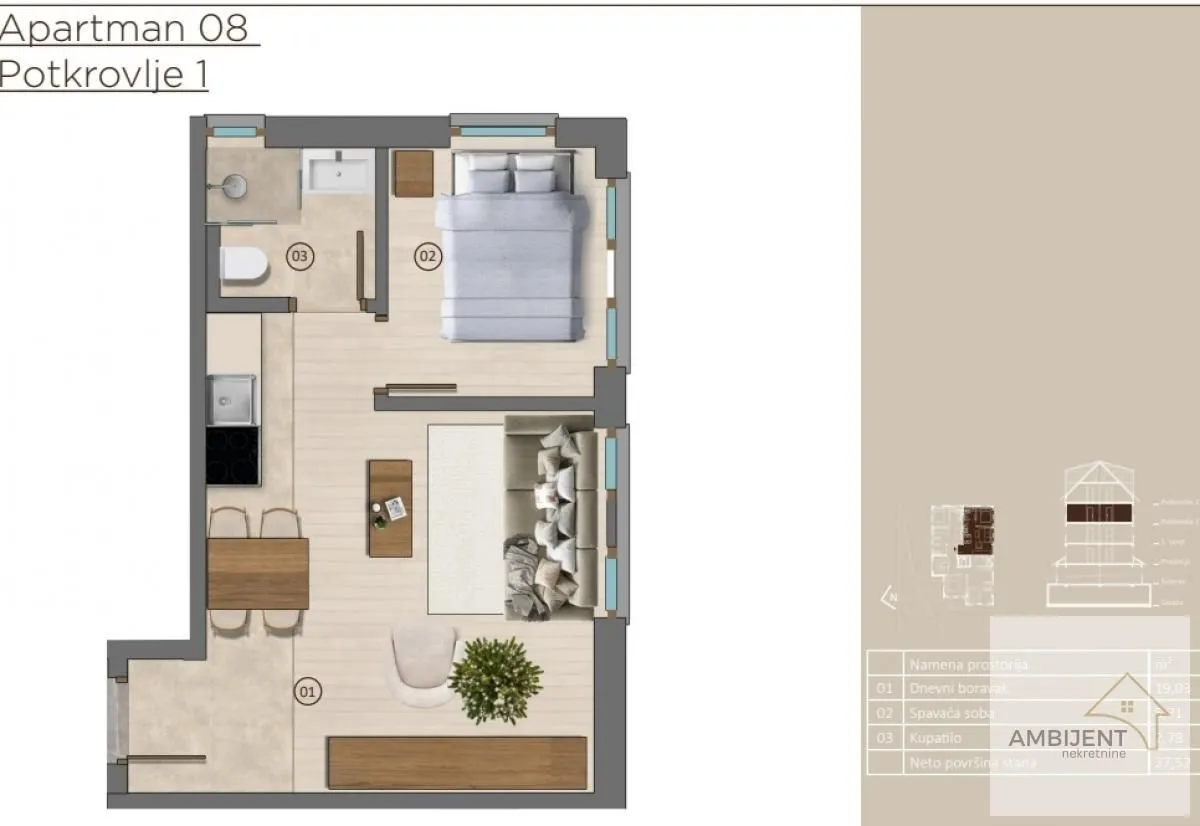 Prodaja, jednosoban stan, 27m², Kopaonik, Srbija