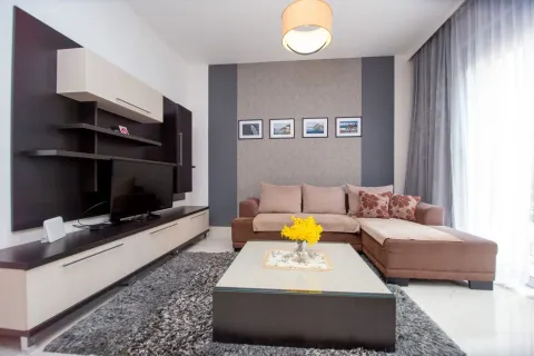 Furnished living room with a sofa, TV unit, and coffee table. - image 12