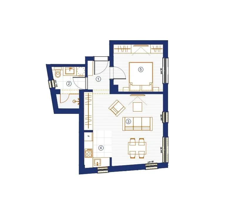 Sale, one bedroom apartment, 45m², Centar, Budva