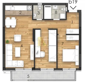 Arhitektonski plan stana sa nameštajem. - image 2