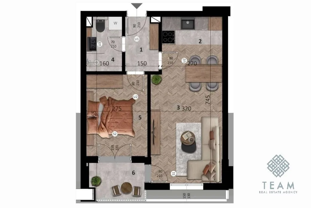 Sale, one bedroom apartment, 46m², Ilino, Bar