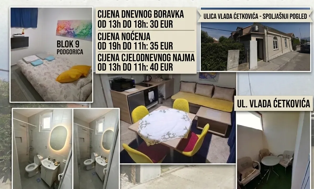 Stan-na-dan, jednosoban stan, 39m², Blok 9, Podgorica