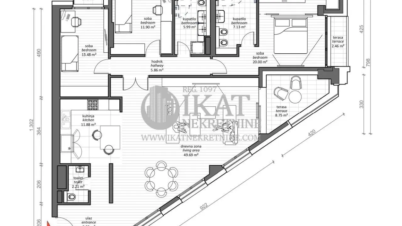Prodaja, četvorosoban stan, 152m², Vračar Hram, Vračar Sve Podlokacije