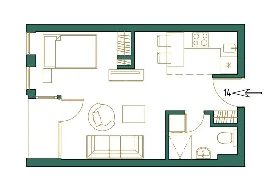 Sale, studio apartment, 31m², Centar, Kolašin