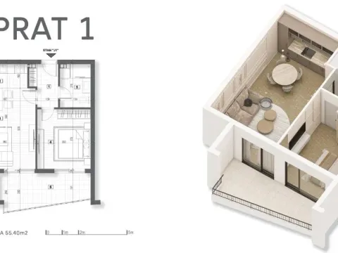 Sale, one bedroom apartment, 54m², Muo, Kotor - image 5