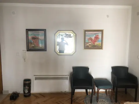 Pogled na svijetao dnevni boravak sa slikama na zidu i foteljama. - image 10