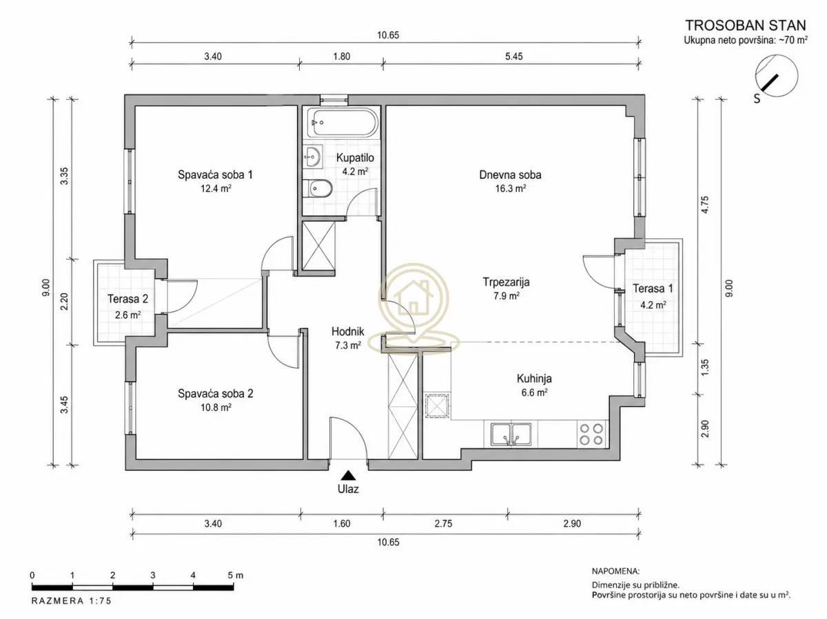 Prodaja, trosoban stan, 69m², Centar, Kragujevac