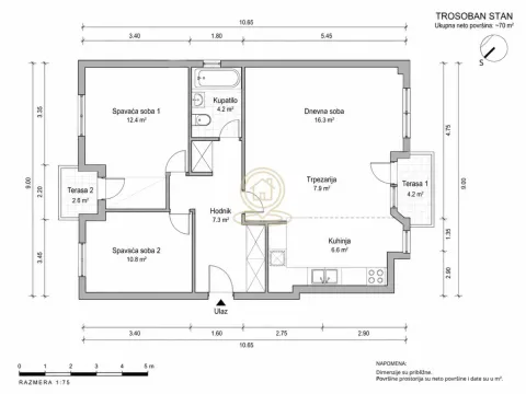 Prodaja, trosoban stan, 69m², Centar, Kragujevac - image 3
