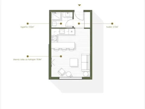 Prodaja, garsonjera, 26m², Zabjelo, Podgorica - image 4