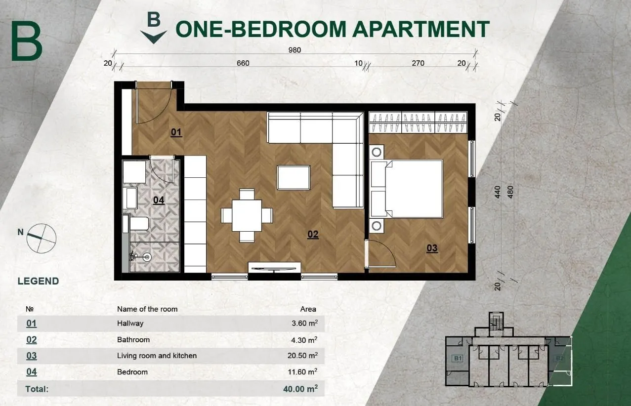 Sale, one bedroom apartment, 40m², Kolašin, Crna Gora