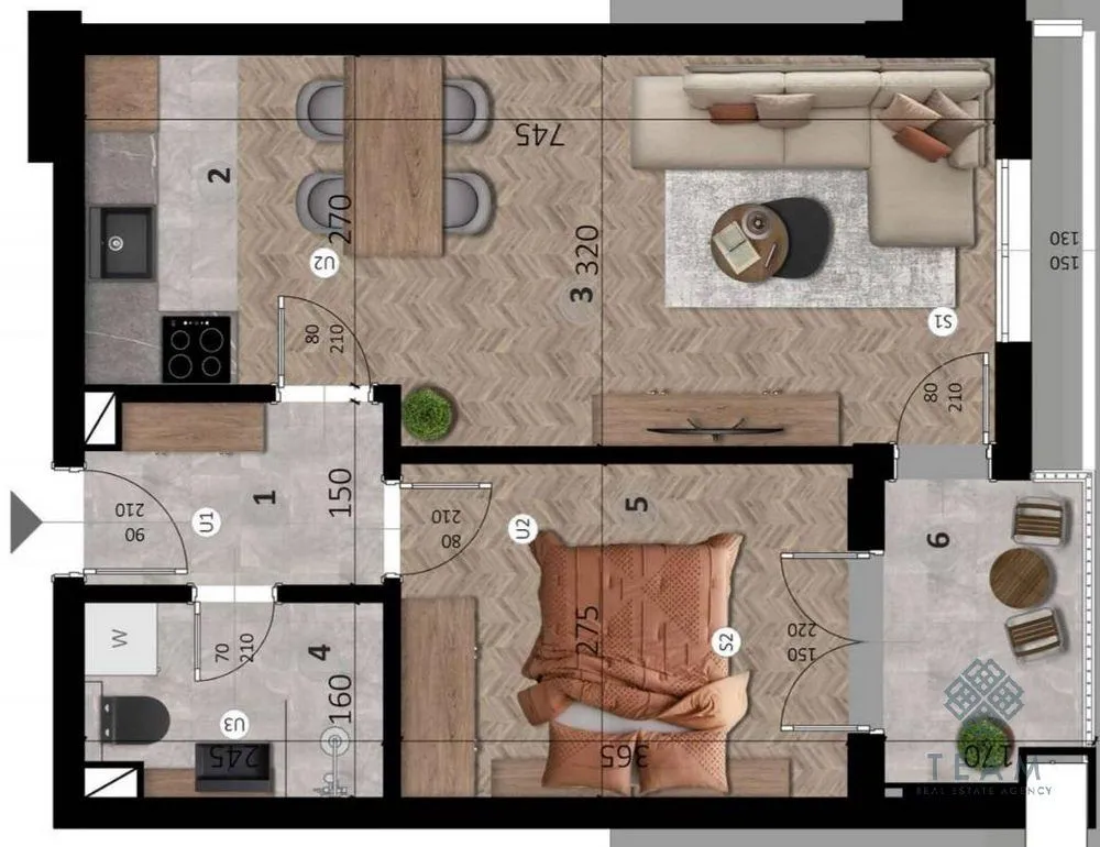 Sale, one bedroom apartment, 44m², Ilino, Bar