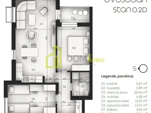 Prodaja, dvosoban stan, 62m², Tološi, Podgorica - image 2