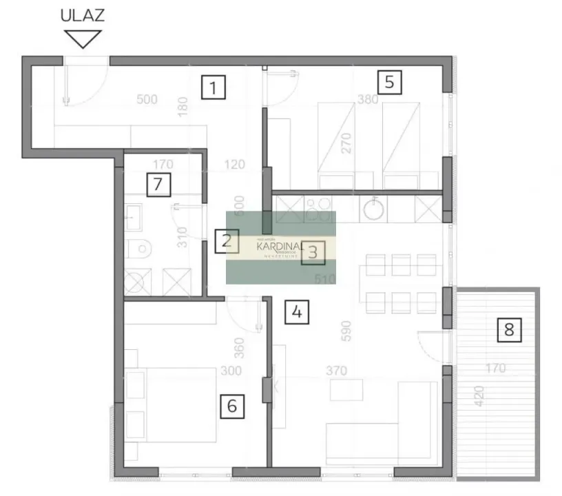 Sale, two bedroom apartment, 68m², Centar, Jagodina