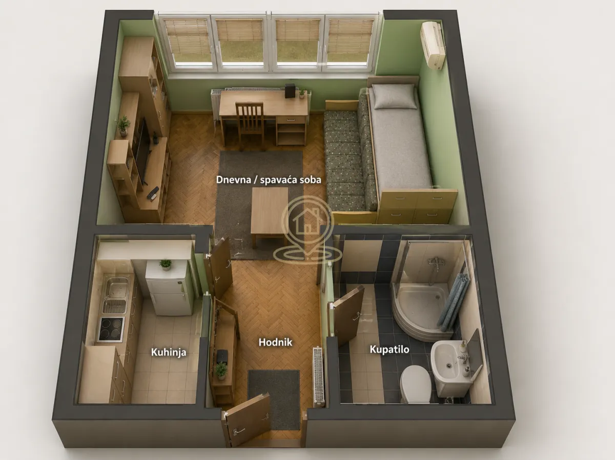 Sale, one bedroom apartment, 29m², Erdoglija, Kragujevac