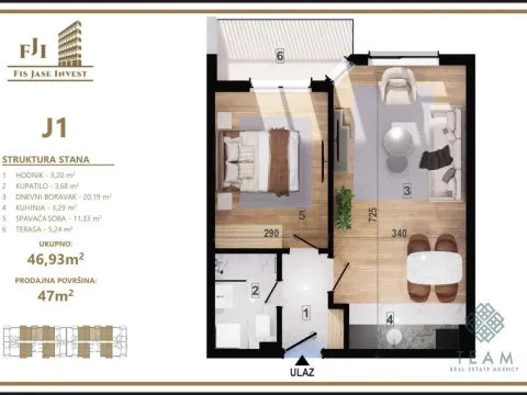 Prodaja, jednosoban stan, 47m², Zagorič, Podgorica - image 3