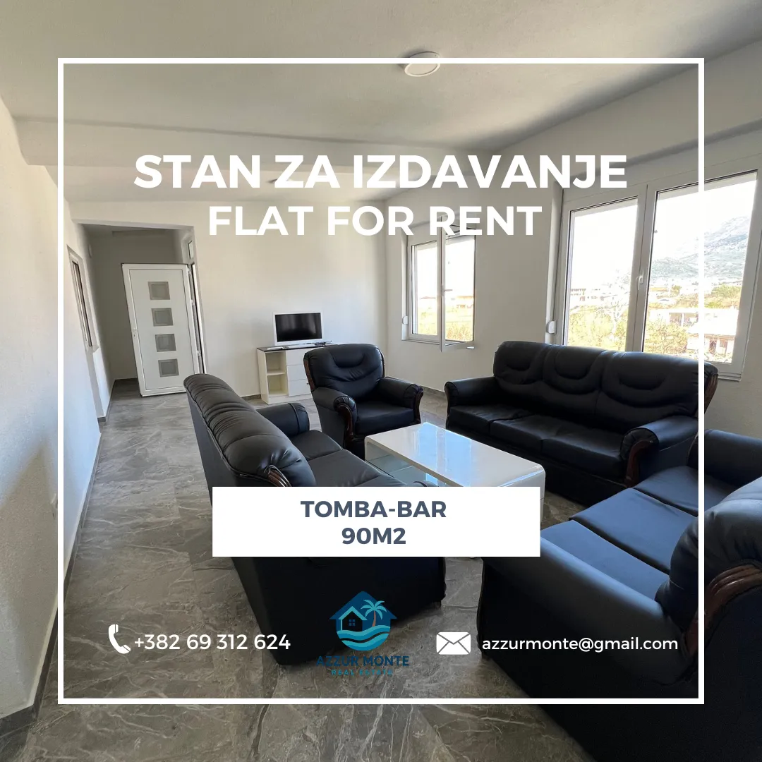 Rent, two bedroom apartment, 90m², Tomba, Bar