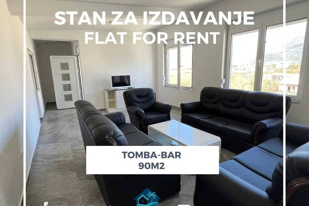 Izdavanje, dvosoban stan, 90m², Tomba, Bar